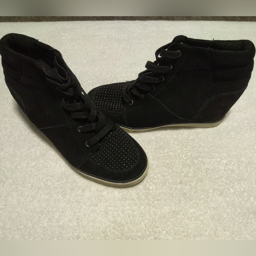 American Eagle Blue Rhinestone Wedge Shoes - Size 10